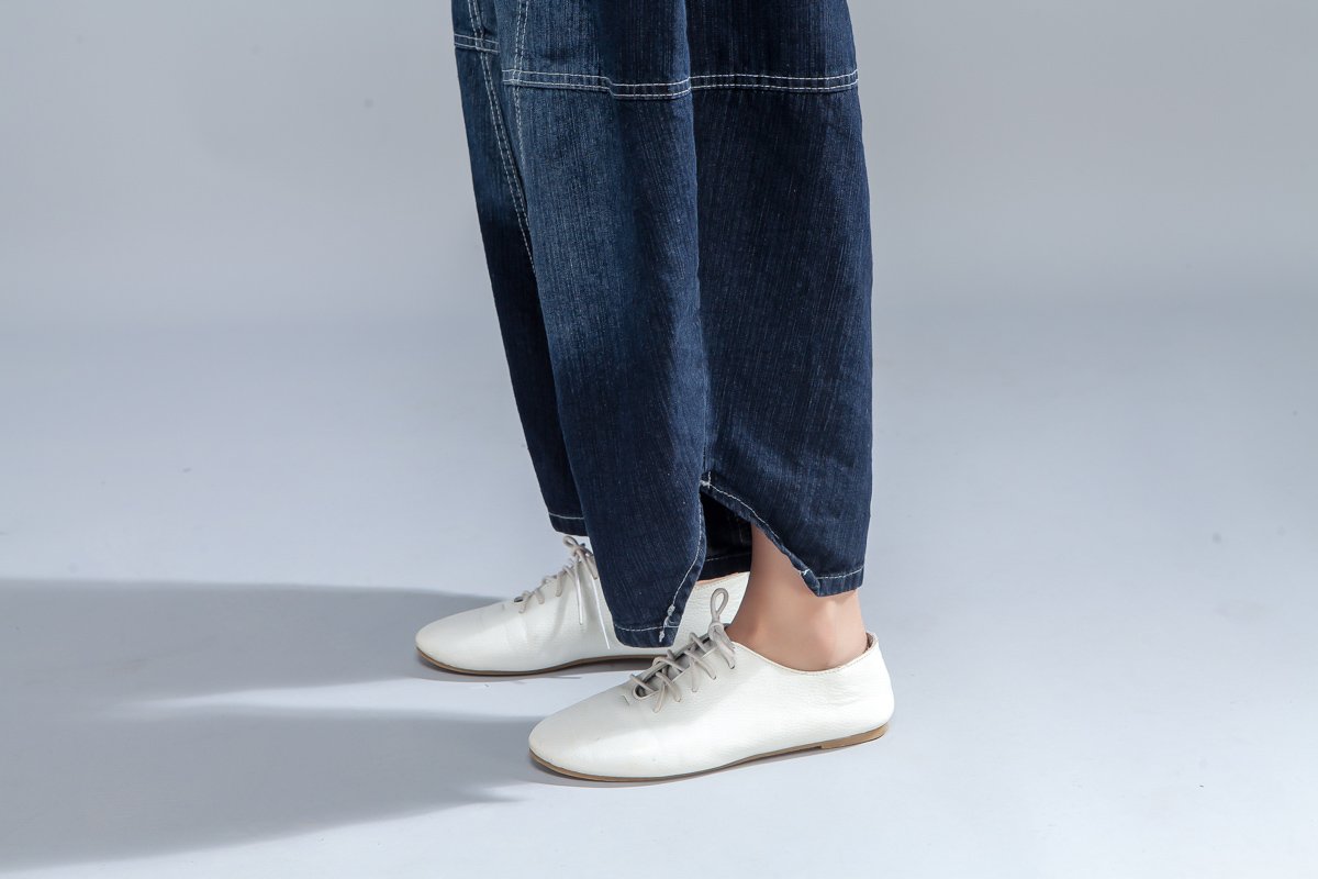 Casual Women Light Blue Denim Jeans Lantern Pants