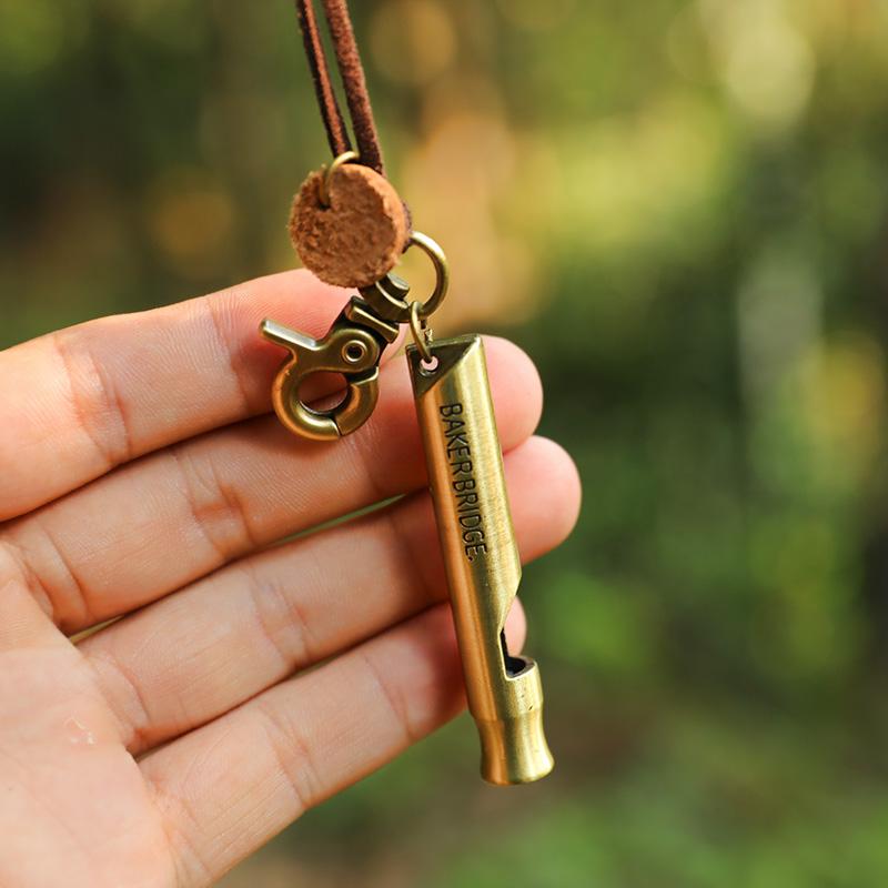 Unisex Metal Whistle Pendant Rope Chain Necklace