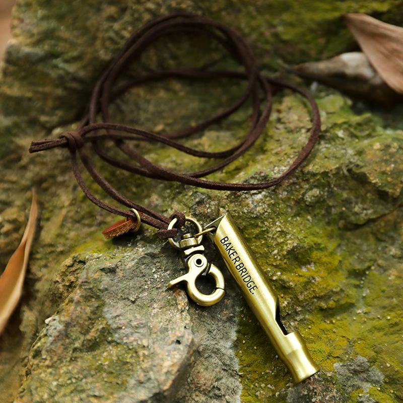 Unisex Metal Whistle Pendant Rope Chain Necklace