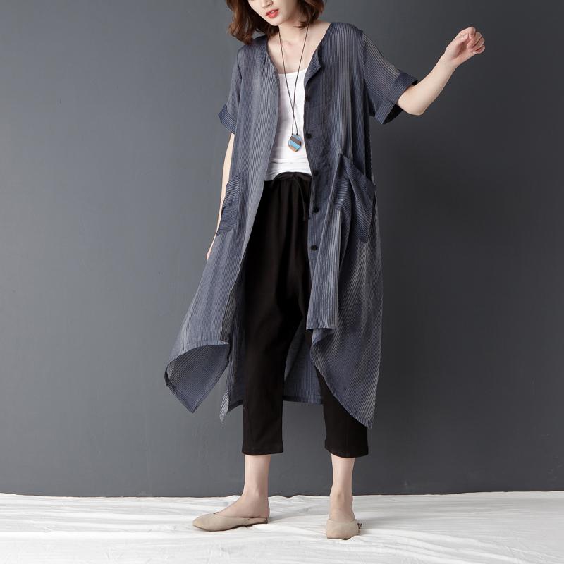 Irregular Casual Short Sleeve Lacing Navy Blue Shirt Dress