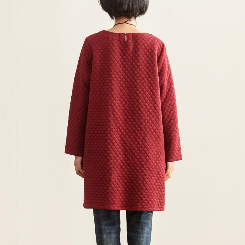 Fall Winter Casual Round Neck Long Sleeve Women Dress