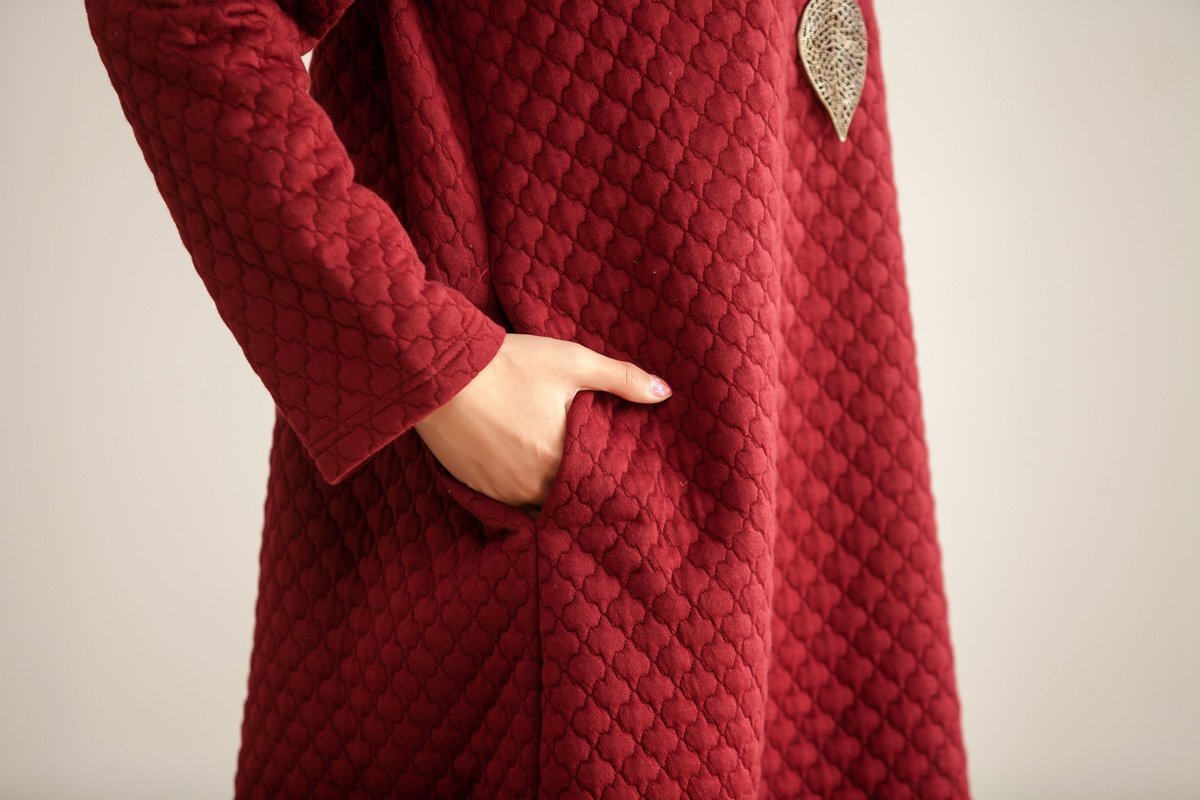 Fall Winter Casual Round Neck Long Sleeve Women Dress