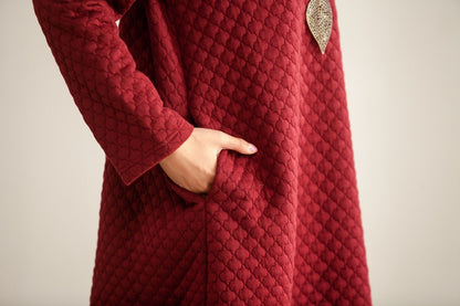 Fall Winter Casual Round Neck Long Sleeve Women Dress