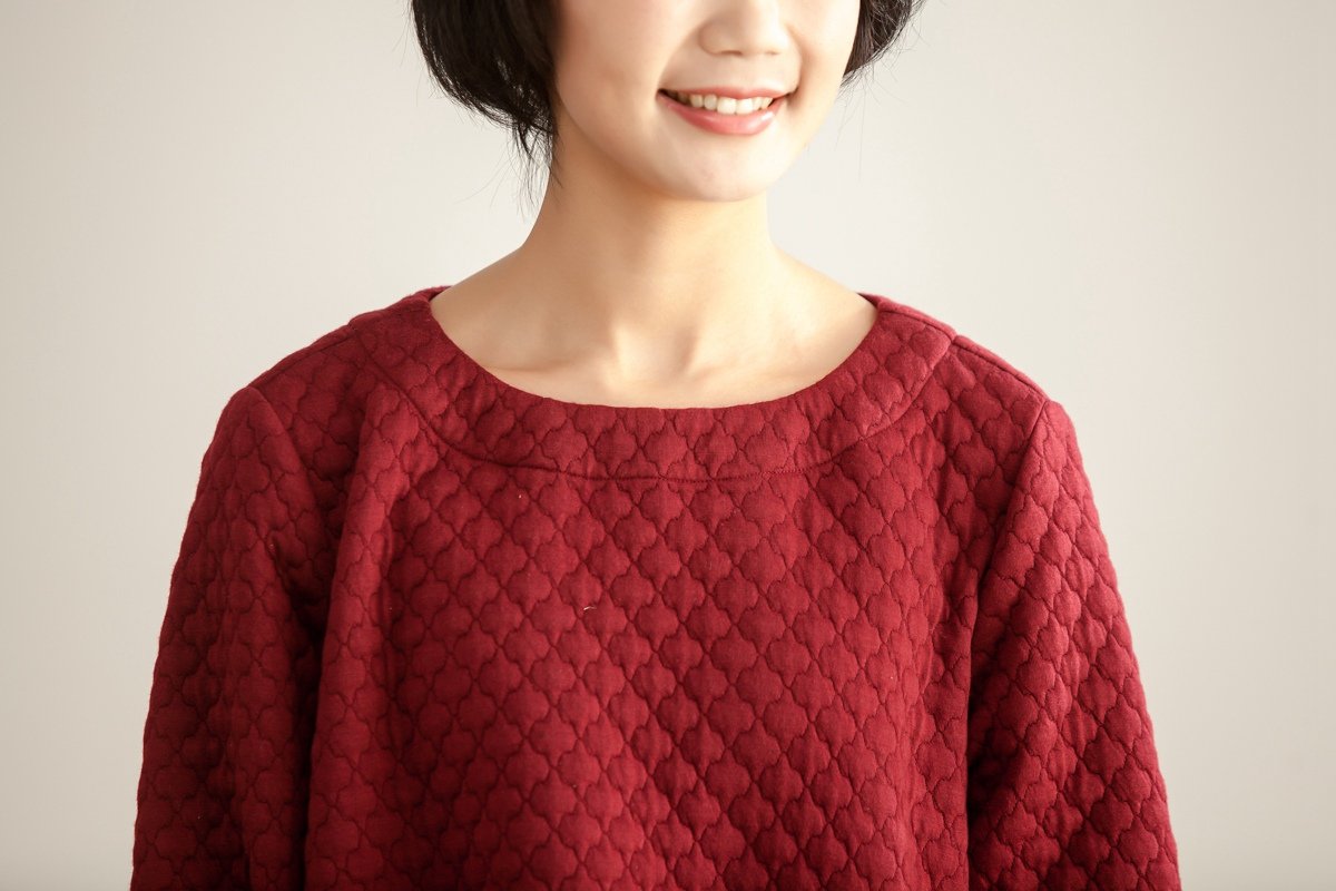 Fall Winter Casual Round Neck Long Sleeve Women Dress