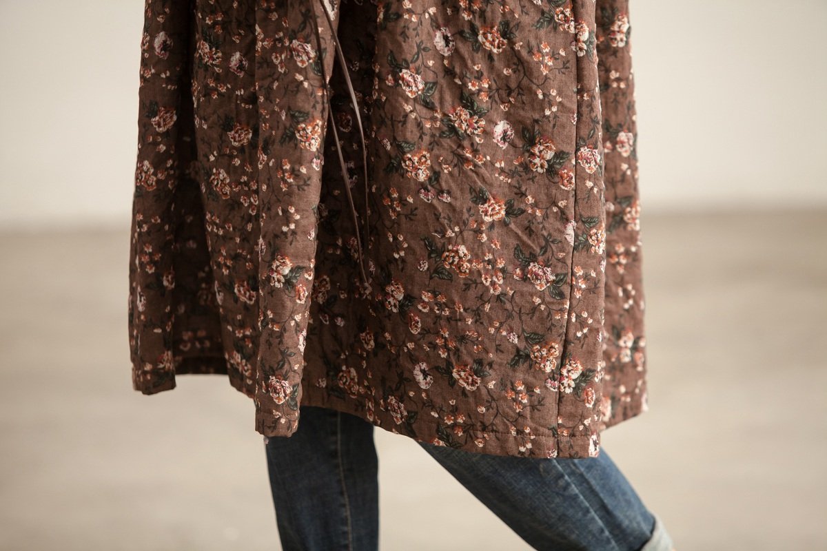 Women Autumn Round Neck Long Sleeve Floral Printing Dress