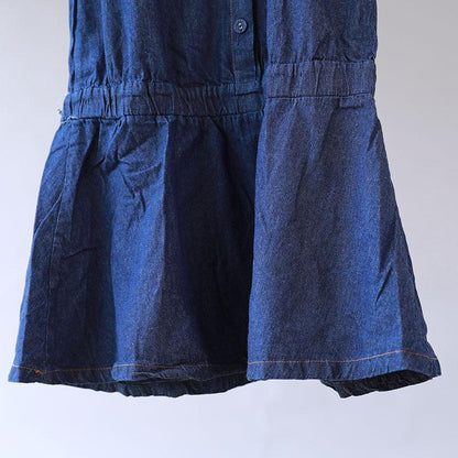 Splicing Cotton Loose Women Casual Short Sleeve Dress