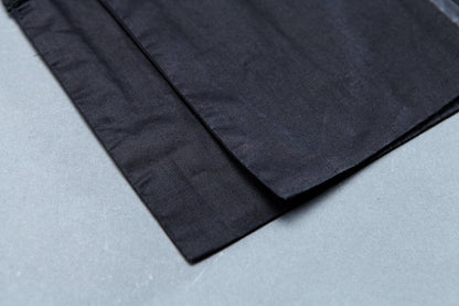 Short Sleeve Slit Round Neck Belt Black Dress