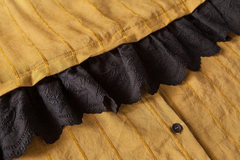 Summer Short Sleeve Lacing Pockets Dress