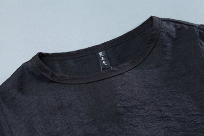 Short Sleeve Casual Round Neck Black Summer Dress
