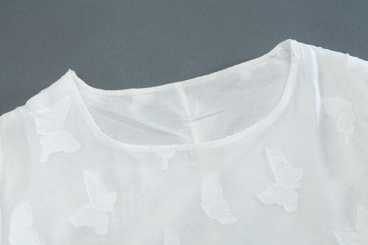 Women Casual Embroidery Long Sleeve White Dress