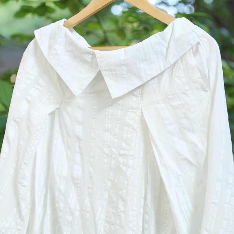 Women Linen Cotton Casual Loose Strap White Skirt
