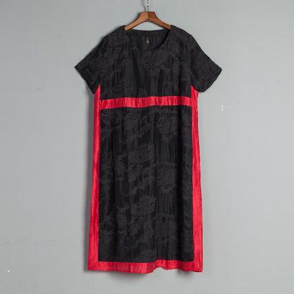 Summer Round Neck Short Sleeve Casual Embroidery Dress