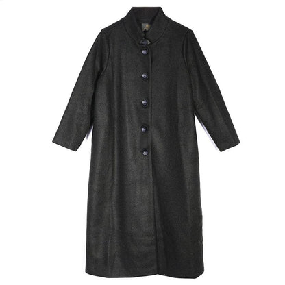 Winter Single Breasted Stand Collar Women Long Coat