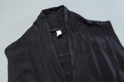 Women Casual Sleeveless Blouse Black Linen Outerwear