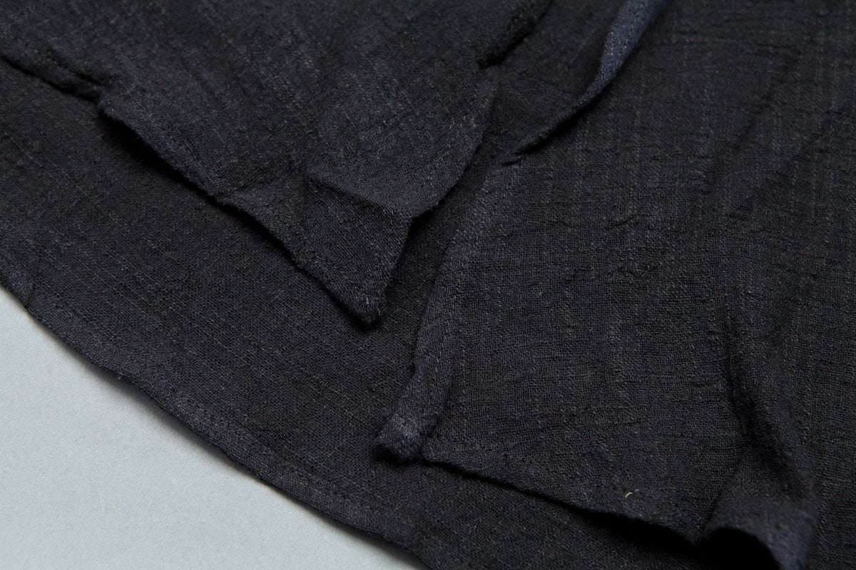 Women Casual Sleeveless Blouse Black Linen Outerwear