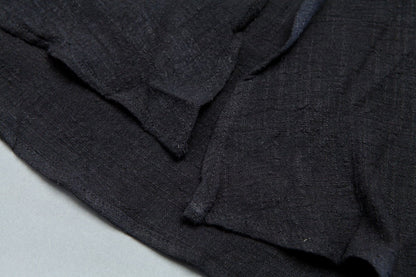 Women Casual Sleeveless Blouse Black Linen Outerwear