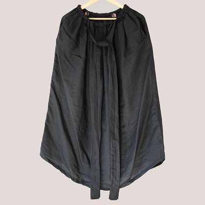 Loose Casual Stripe Women Black Suspender Skirt