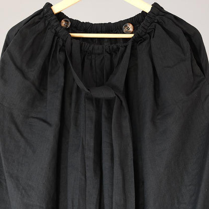 Loose Casual Stripe Women Black Suspender Skirt