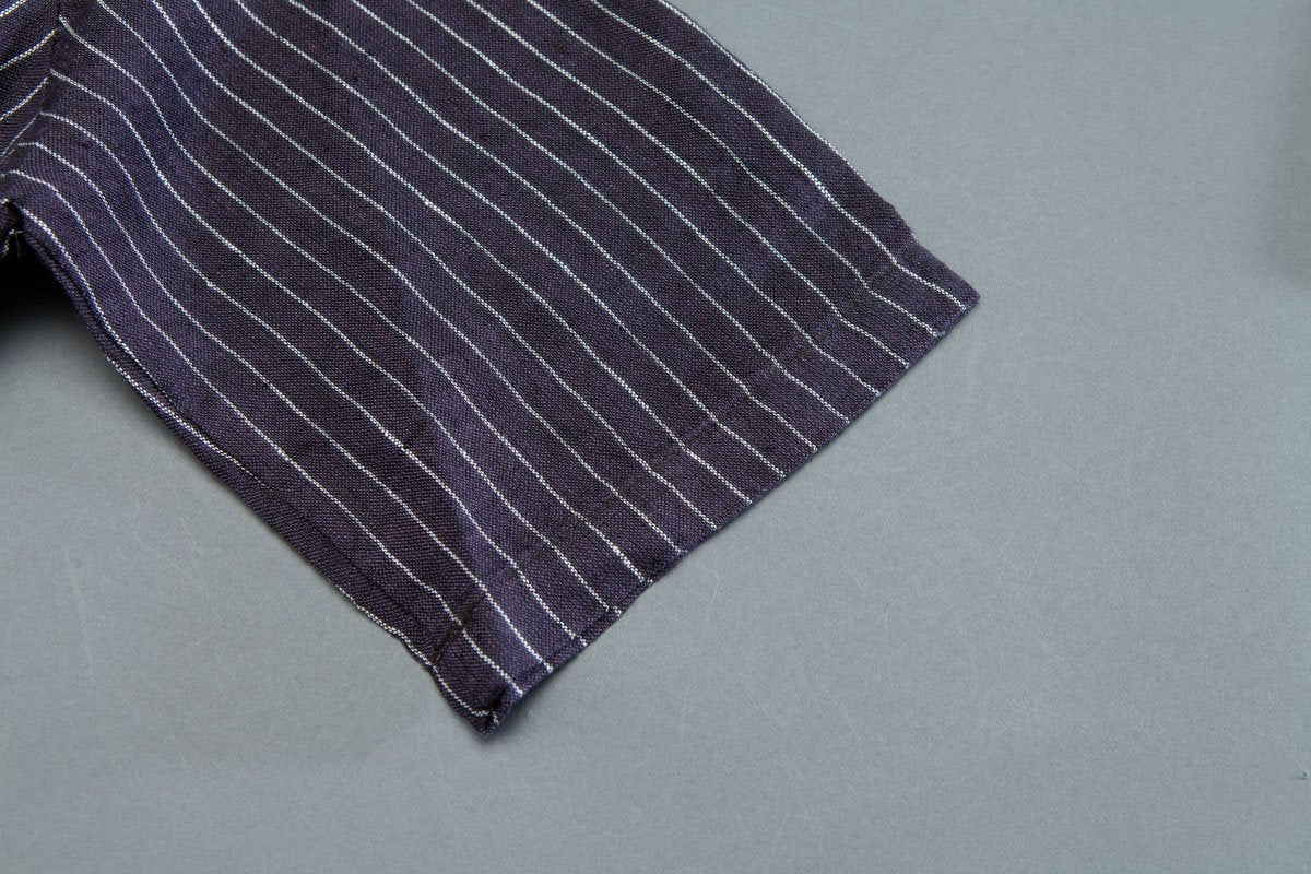 Round Neck Short Sleeve Pockets Stripe Dress