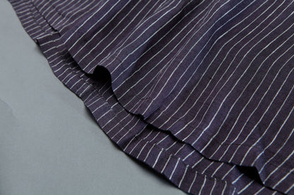 Round Neck Short Sleeve Pockets Stripe Dress