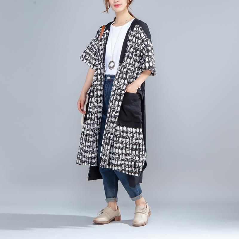 Summer Single Breasted Short Sleeve Splicing Irregular Dress