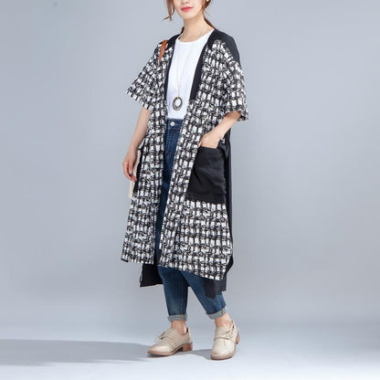 Summer Single Breasted Short Sleeve Splicing Irregular Dress
