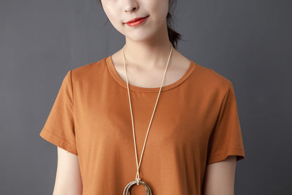 Splicing Round Neck Short Sleeve Navy Blue Dress