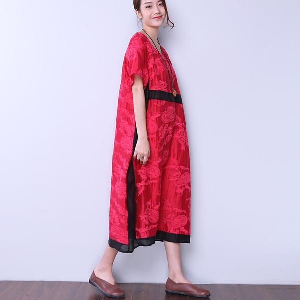 Summer Round Neck Short Sleeve Casual Embroidery Dress