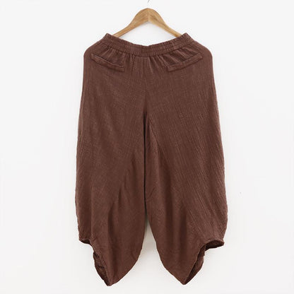 Irregular Linen Casual Women Loose Harem Pants