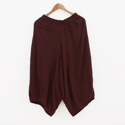 Irregular Linen Casual Women Loose Harem Pants