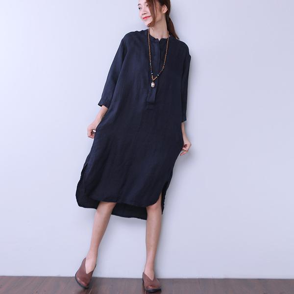 Red Leisure Loose Three-Quarter Casual Dresses For Women