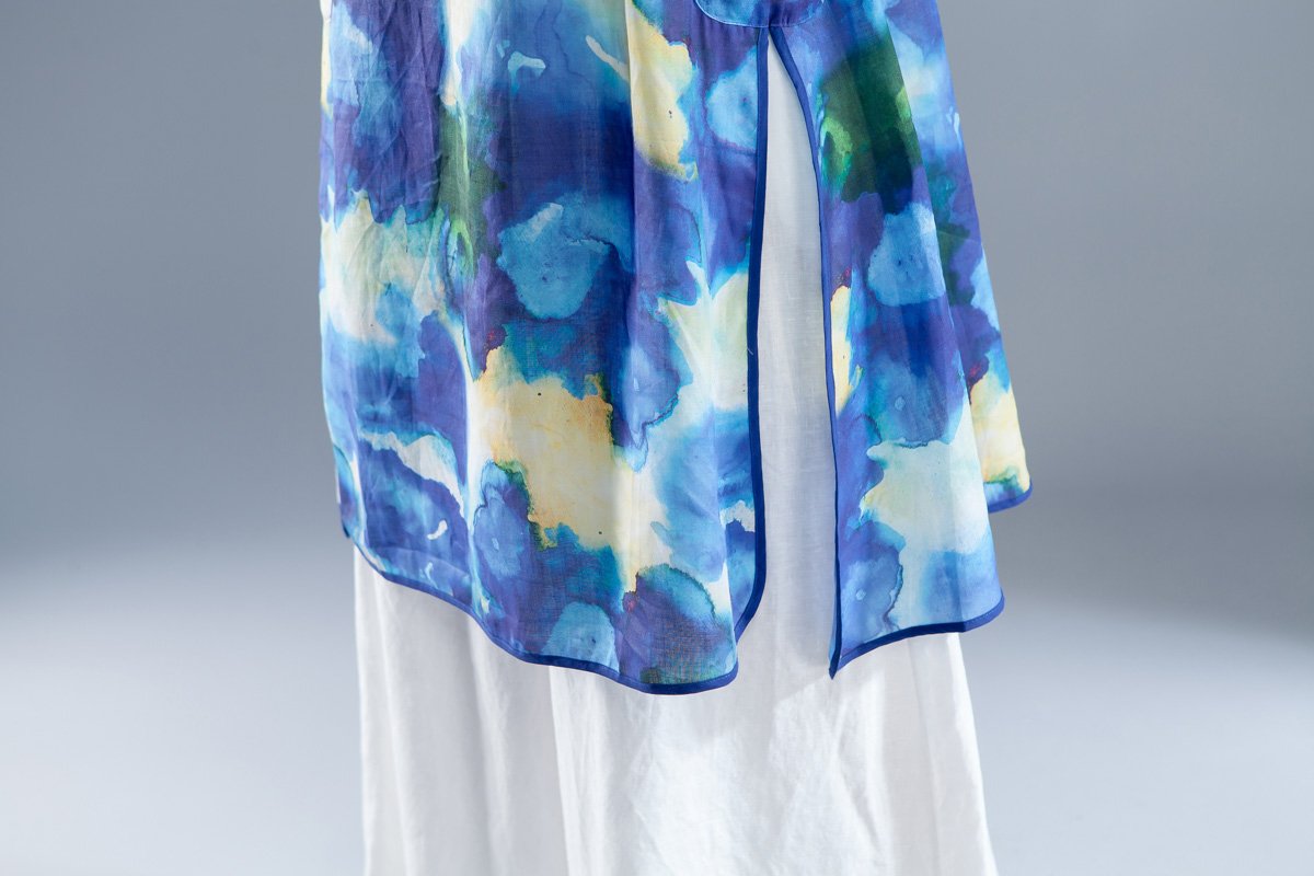 Short Sleeve Slit Summer Printed Casual Dress