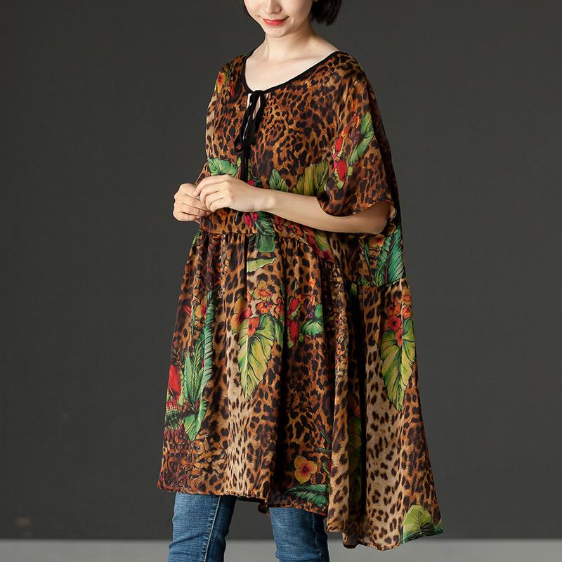 Floral Casual Lacing Summer Short Sleeve Dress