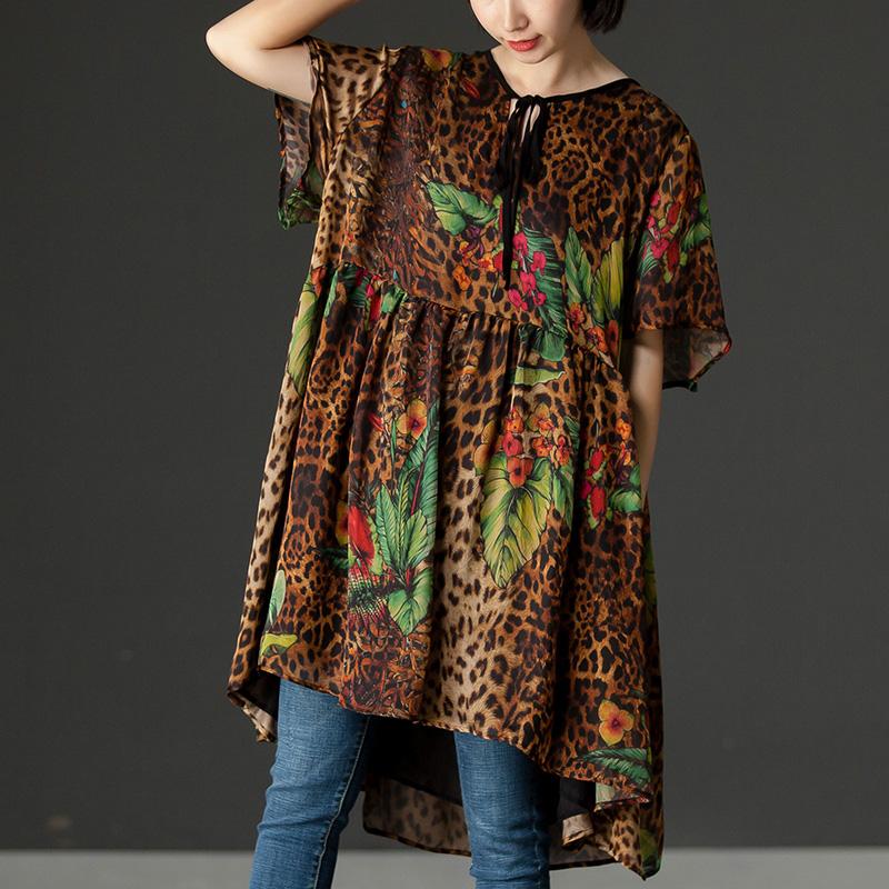 Floral Casual Lacing Summer Short Sleeve Dress