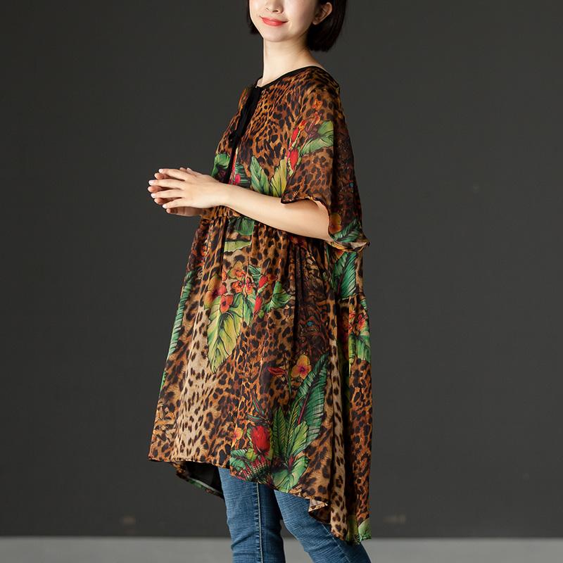 Floral Casual Lacing Summer Short Sleeve Dress