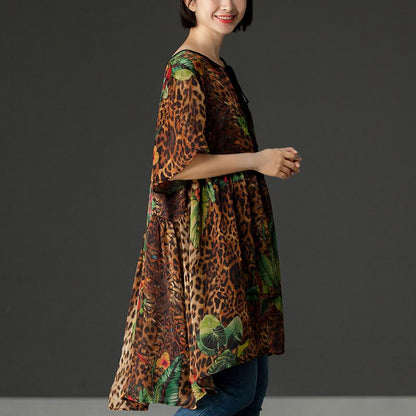 Floral Casual Lacing Summer Short Sleeve Dress