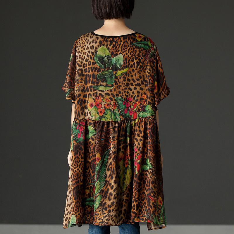 Floral Casual Lacing Summer Short Sleeve Dress