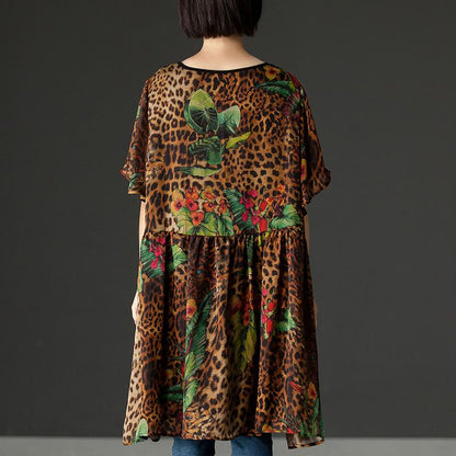 Floral Casual Lacing Summer Short Sleeve Dress