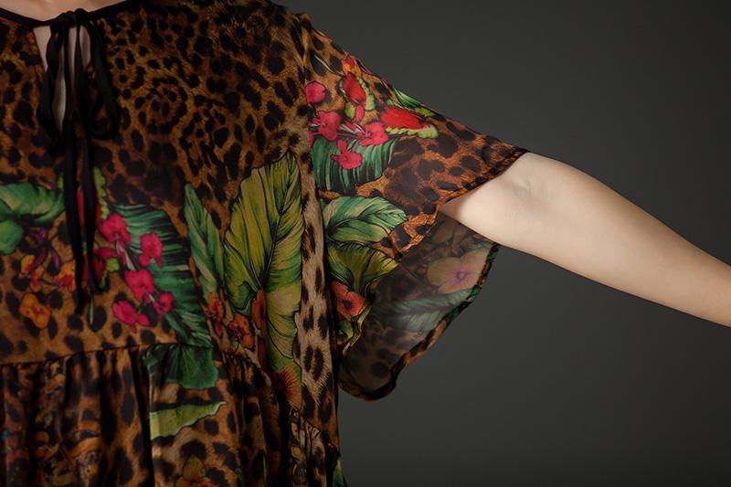 Floral Casual Lacing Summer Short Sleeve Dress