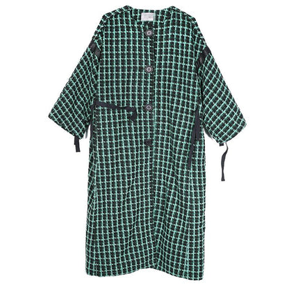 Winter Women Loose Single Breasted Long Woolen Coat