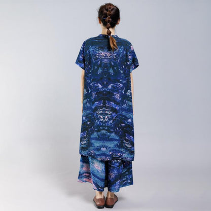 Ink Painted Split Two Piece Suit