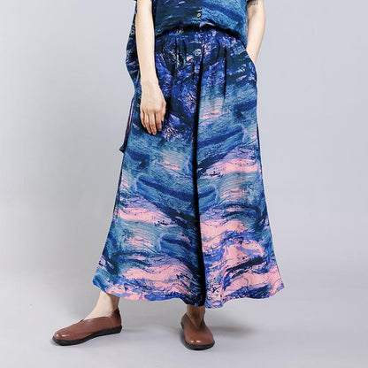 Ink Painted Split Two Piece Suit