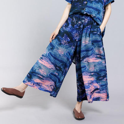 Ink Painted Split Two Piece Suit