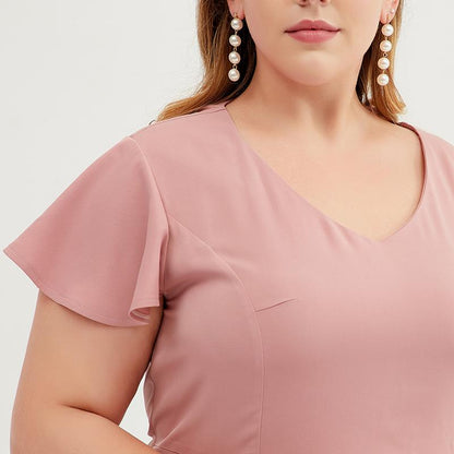 Irregular Agaric Hem Design Plus Size Elegant Dress