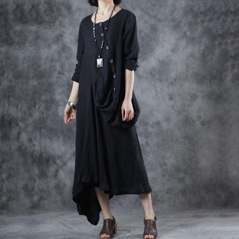 Irregular Design Oblique Single Breasted Dress