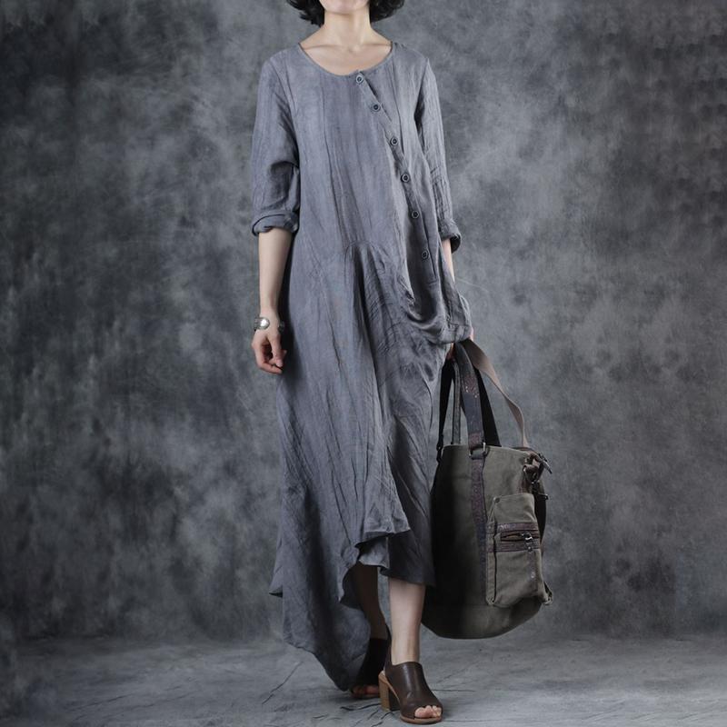 Irregular Design Oblique Single Breasted Dress