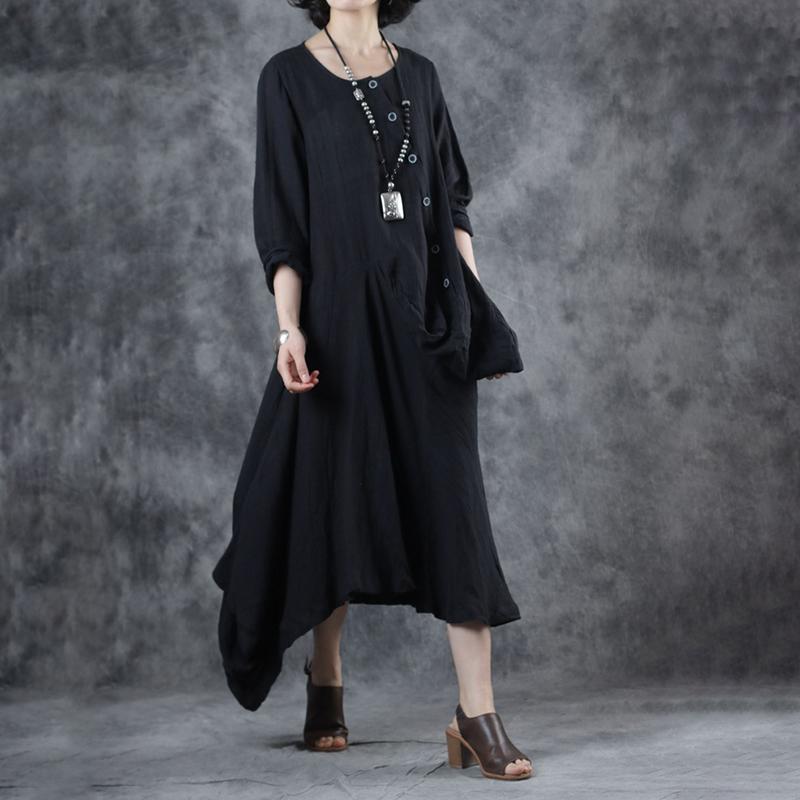 Irregular Design Oblique Single Breasted Dress