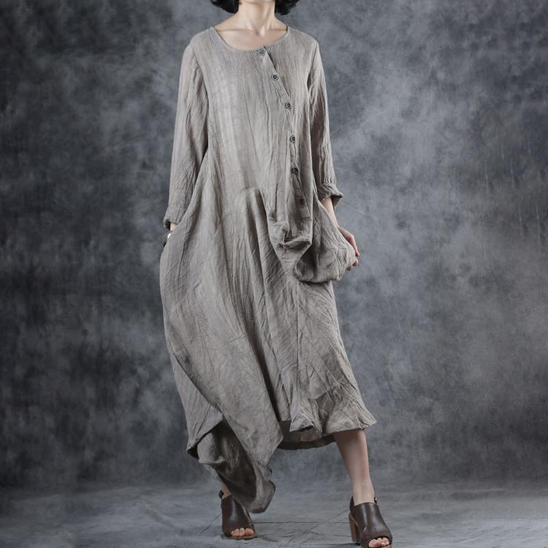 Irregular Design Oblique Single Breasted Dress