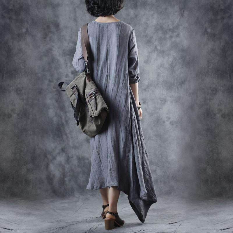 Irregular Design Oblique Single Breasted Dress