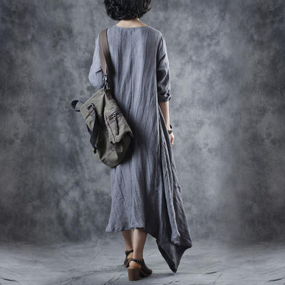 Irregular Design Oblique Single Breasted Dress